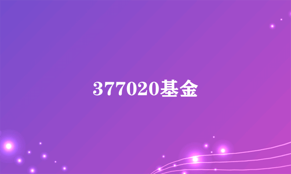 377020基金