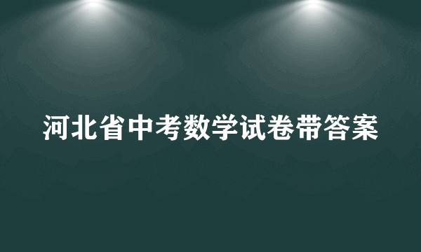 河北省中考数学试卷带答案