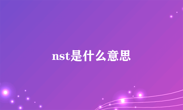 nst是什么意思