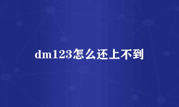 dm123怎么还上不到