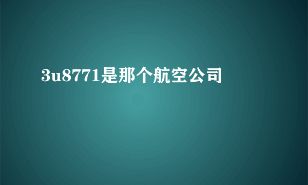 3u8771是那个航空公司