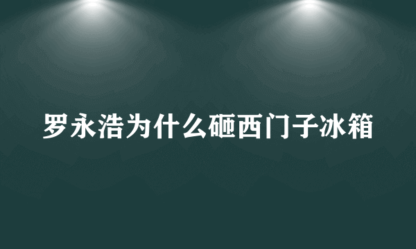 罗永浩为什么砸西门子冰箱