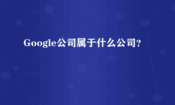 Google公司属于什么公司？