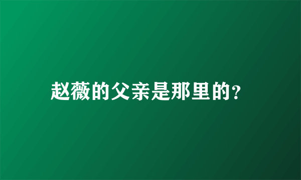 赵薇的父亲是那里的？