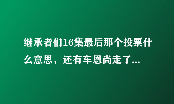 继承者们16集最后那个投票什么意思，还有车恩尚走了又是怎么回事