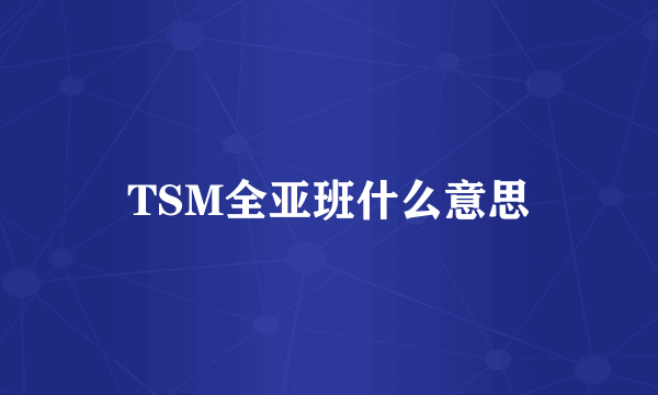 TSM全亚班什么意思