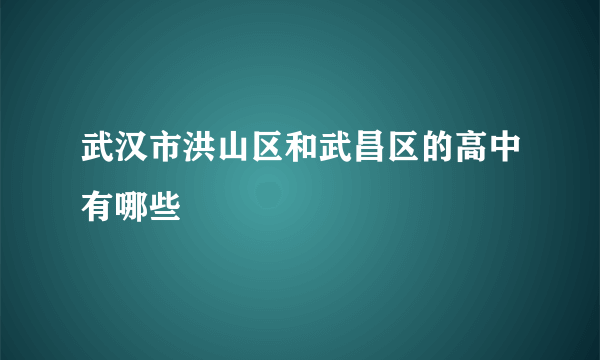 武汉市洪山区和武昌区的高中有哪些