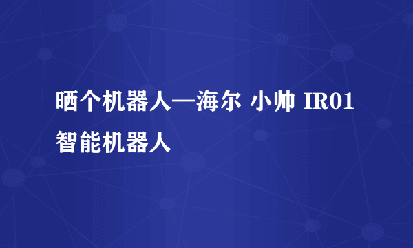 晒个机器人—海尔 小帅 IR01 智能机器人