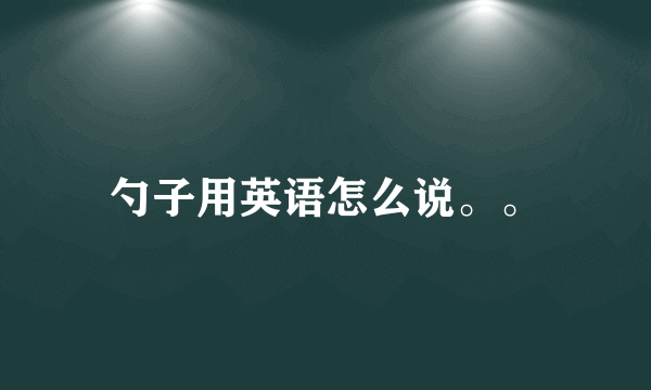 勺子用英语怎么说。。