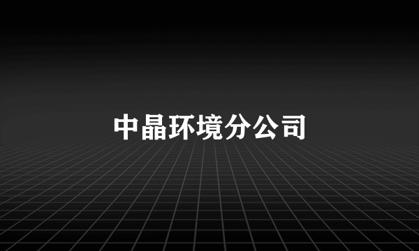 中晶环境分公司