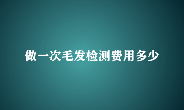 做一次毛发检测费用多少