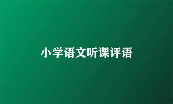 小学语文听课评语