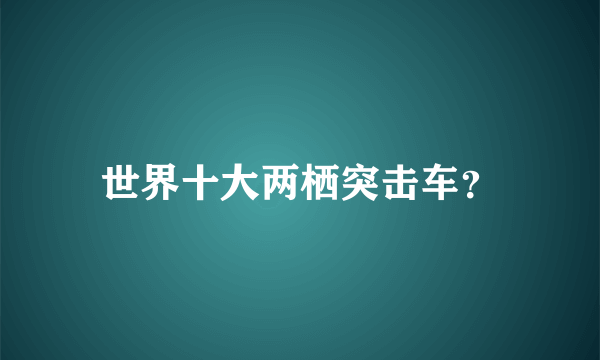 世界十大两栖突击车？