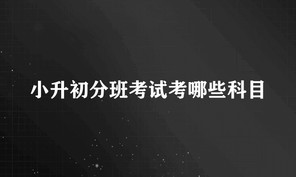 小升初分班考试考哪些科目