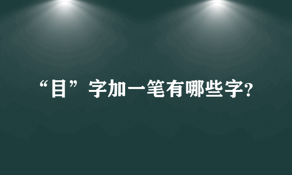 “目”字加一笔有哪些字？