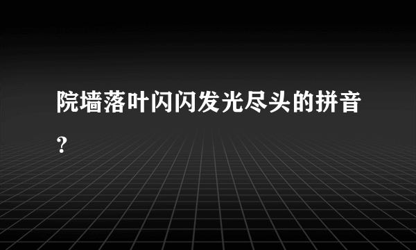 院墙落叶闪闪发光尽头的拼音？