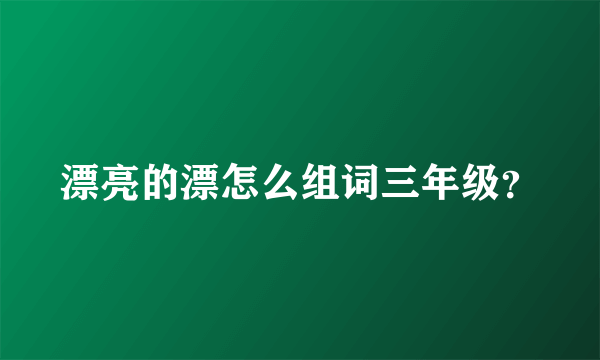 漂亮的漂怎么组词三年级？