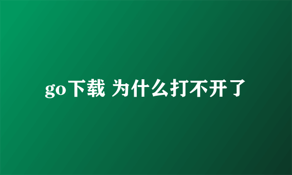 go下载 为什么打不开了