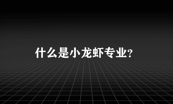 什么是小龙虾专业？