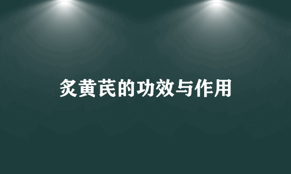 炙黄芪的功效与作用