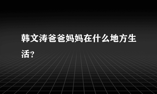 韩文涛爸爸妈妈在什么地方生活？