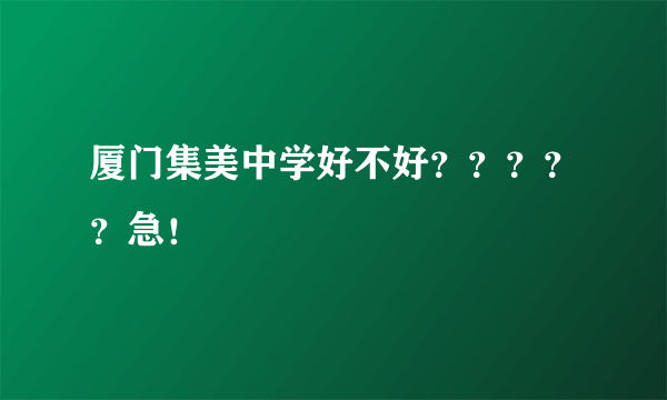 厦门集美中学好不好？？？？？急！