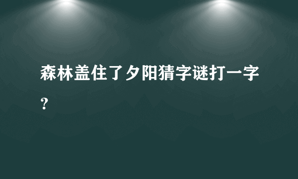 森林盖住了夕阳猜字谜打一字？