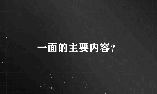 一面的主要内容？