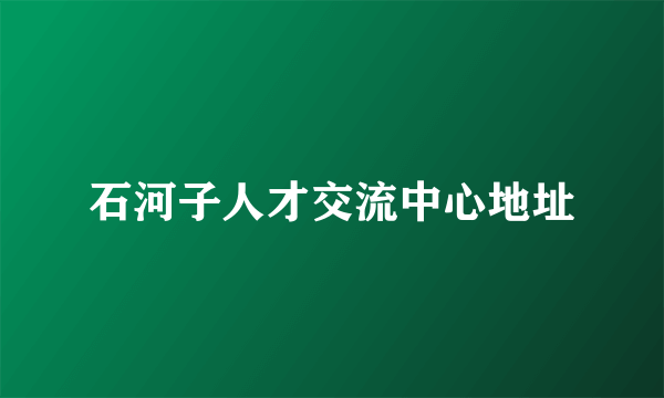 石河子人才交流中心地址