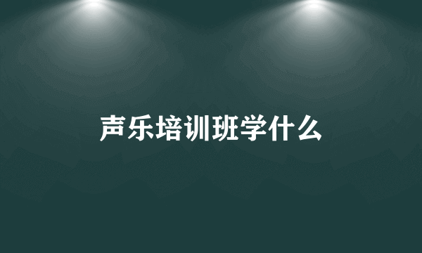 声乐培训班学什么