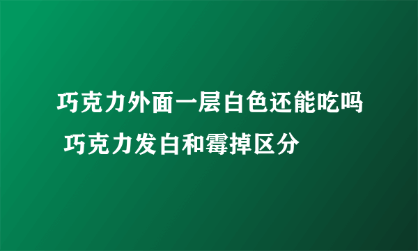 巧克力外面一层白色还能吃吗 巧克力发白和霉掉区分