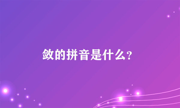 敛的拼音是什么？