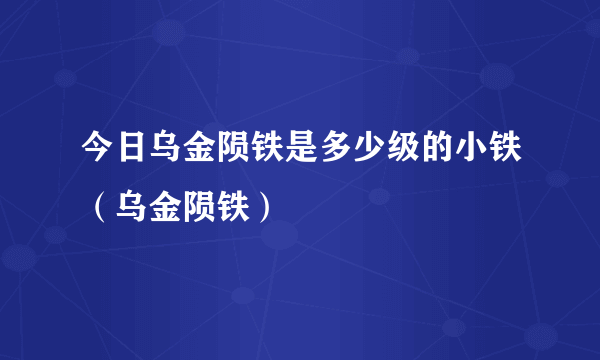 今日乌金陨铁是多少级的小铁（乌金陨铁）