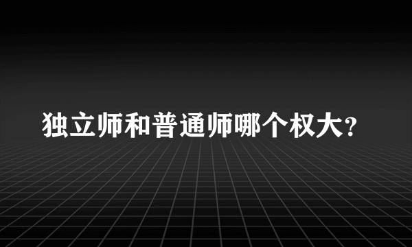 独立师和普通师哪个权大？