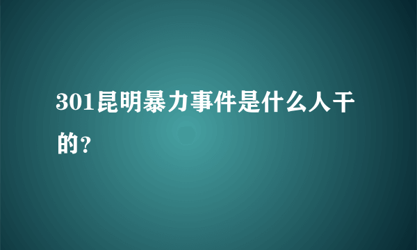 301昆明暴力事件是什么人干的？