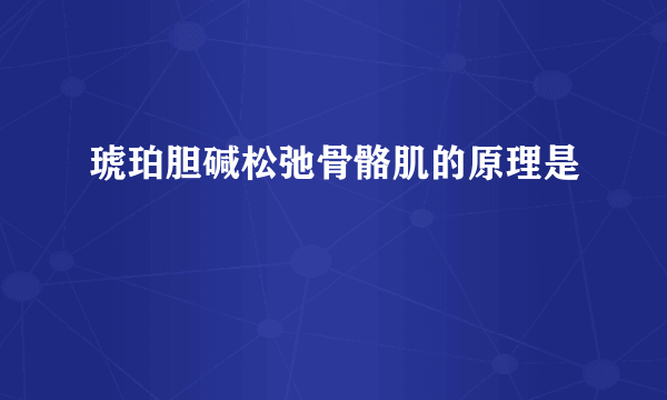 琥珀胆碱松弛骨骼肌的原理是