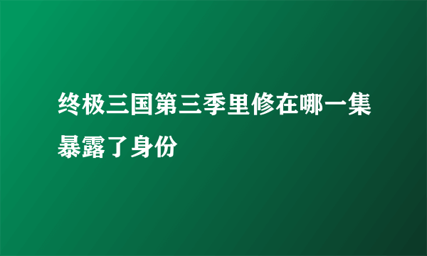 终极三国第三季里修在哪一集暴露了身份