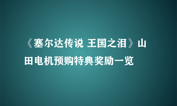 《塞尔达传说 王国之泪》山田电机预购特典奖励一览