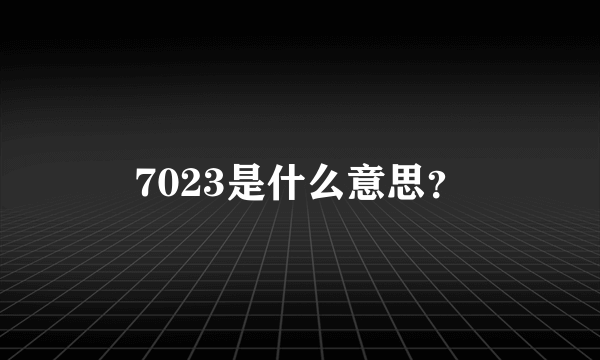 7023是什么意思？