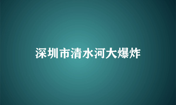 深圳市清水河大爆炸