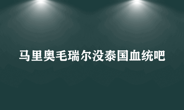 马里奥毛瑞尔没泰国血统吧