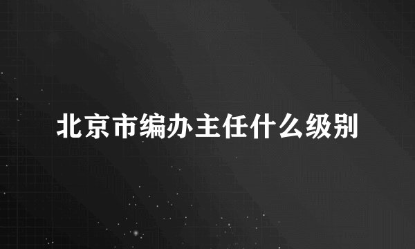 北京市编办主任什么级别