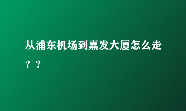 从浦东机场到嘉发大厦怎么走？？