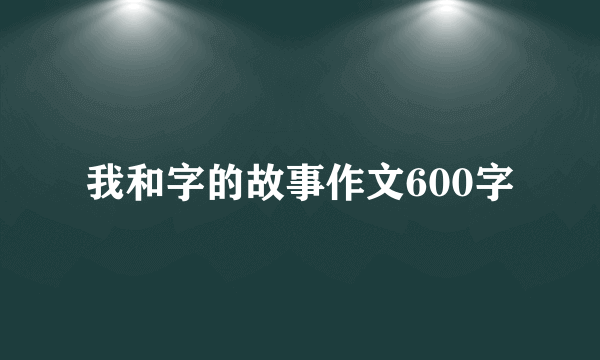 我和字的故事作文600字