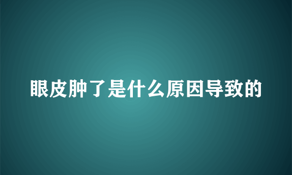 眼皮肿了是什么原因导致的