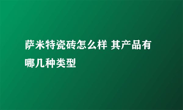 萨米特瓷砖怎么样 其产品有哪几种类型