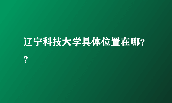 辽宁科技大学具体位置在哪？？