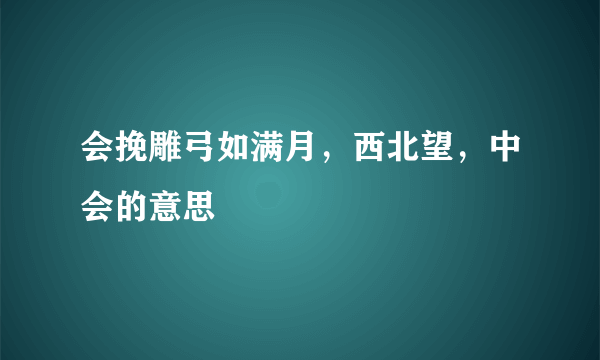 会挽雕弓如满月，西北望，中会的意思