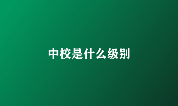 中校是什么级别