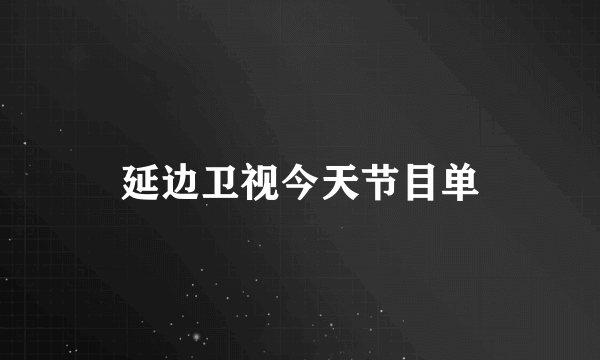 延边卫视今天节目单